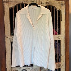 Reformation Fantino Cashmere Collared Cardigan in Gossamer